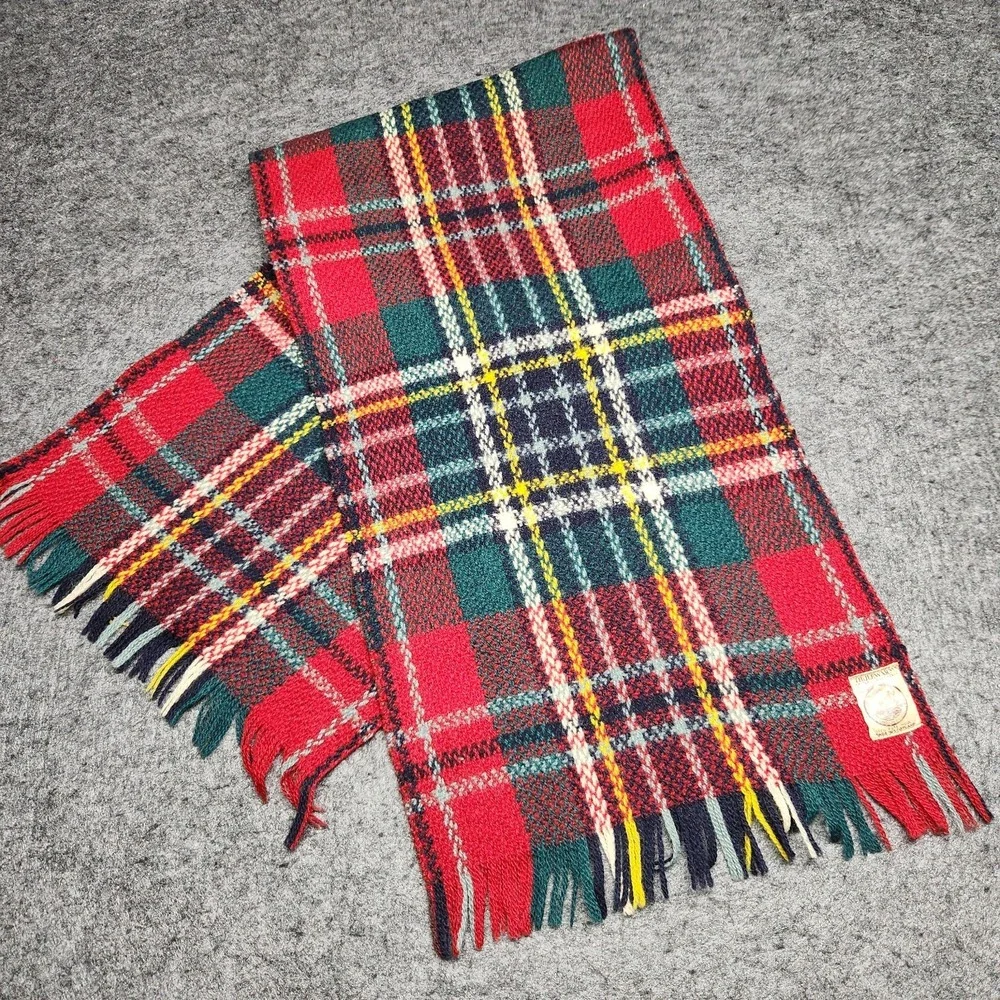 Sandison Vintage Thulewarm Shetland Handwoven Tartal Plaid Wool Scottland Scarf